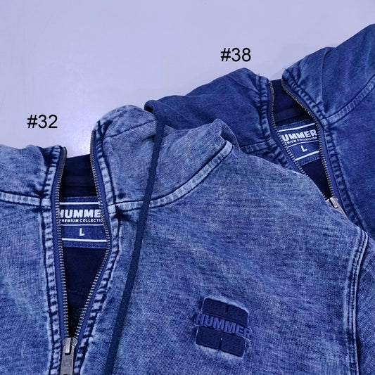 HUMMER MENS JEAN LONG SLEEVE HOODED JACKET H0028