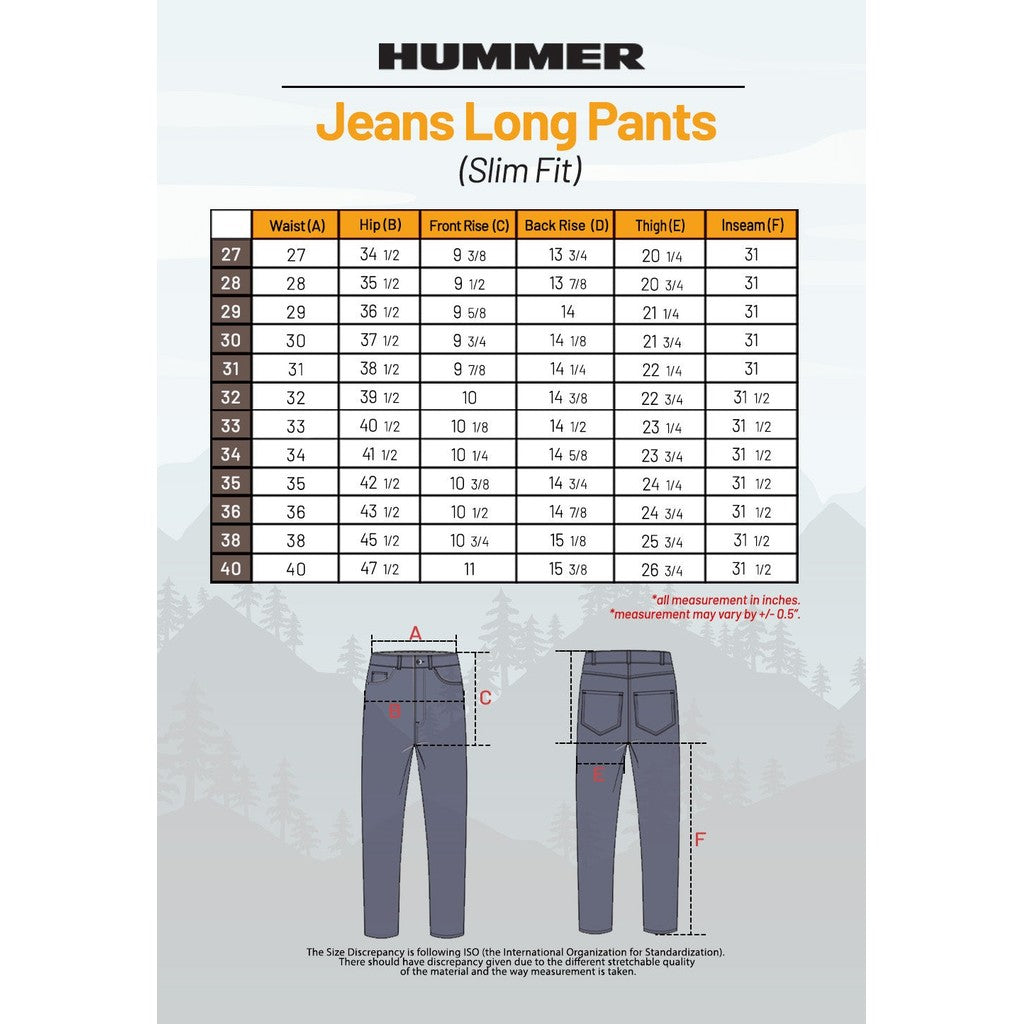 HUMMER JEANS LONG PANTS [SLIM FIT] H0001