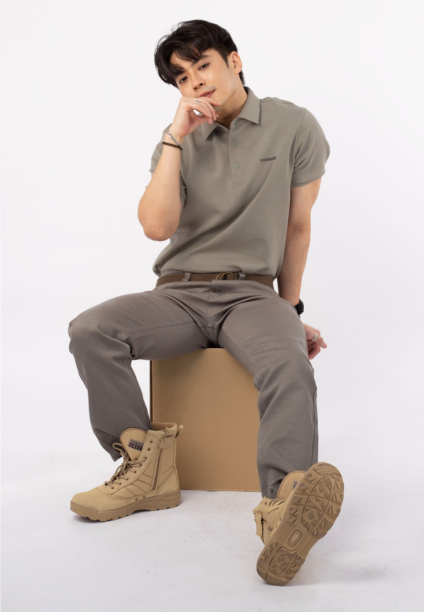 HUMMER SHORT SLEEVE POLO T SHIRT [SLIM FIT] H0030