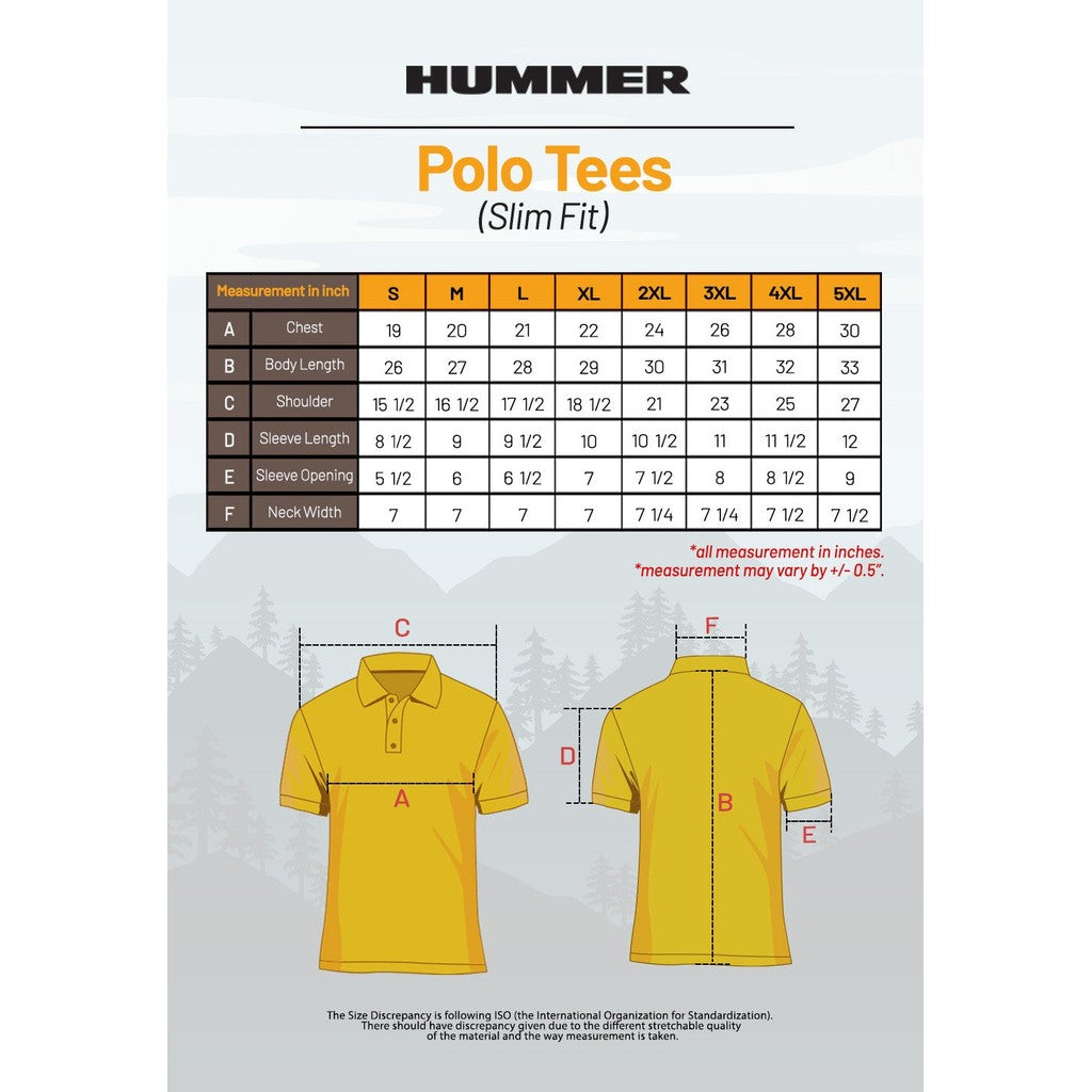 HUMMER SHORT SLEEVE POLO T SHIRT [SLIM FIT] H0030