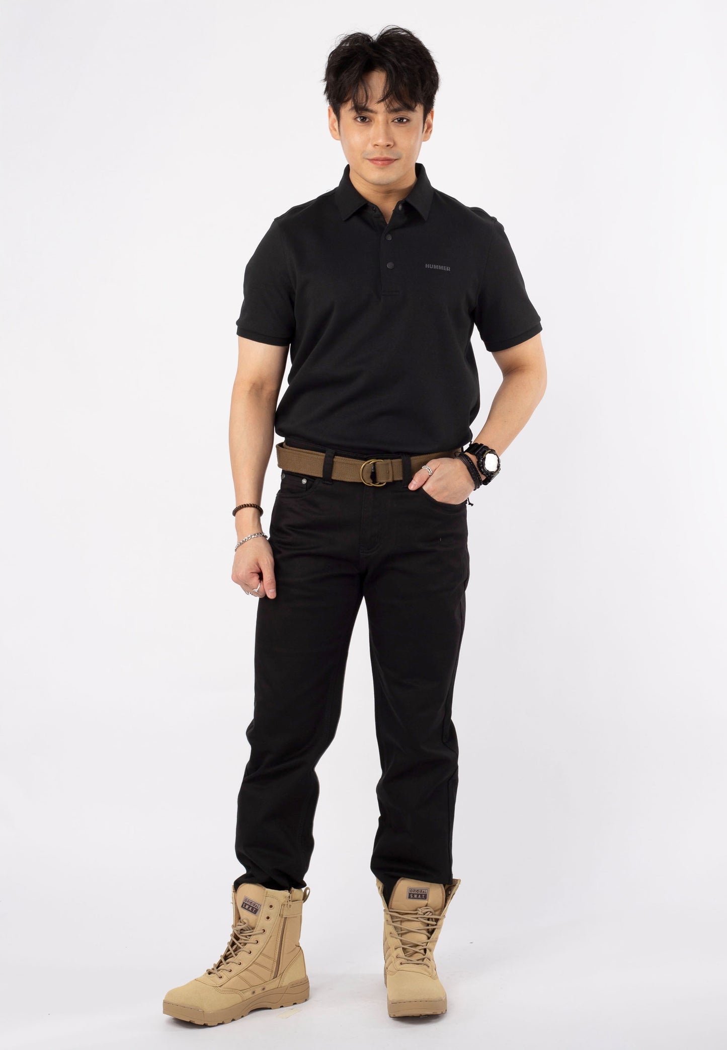 HUMMER SHORT SLEEVE POLO T SHIRT [SLIM FIT] H0030