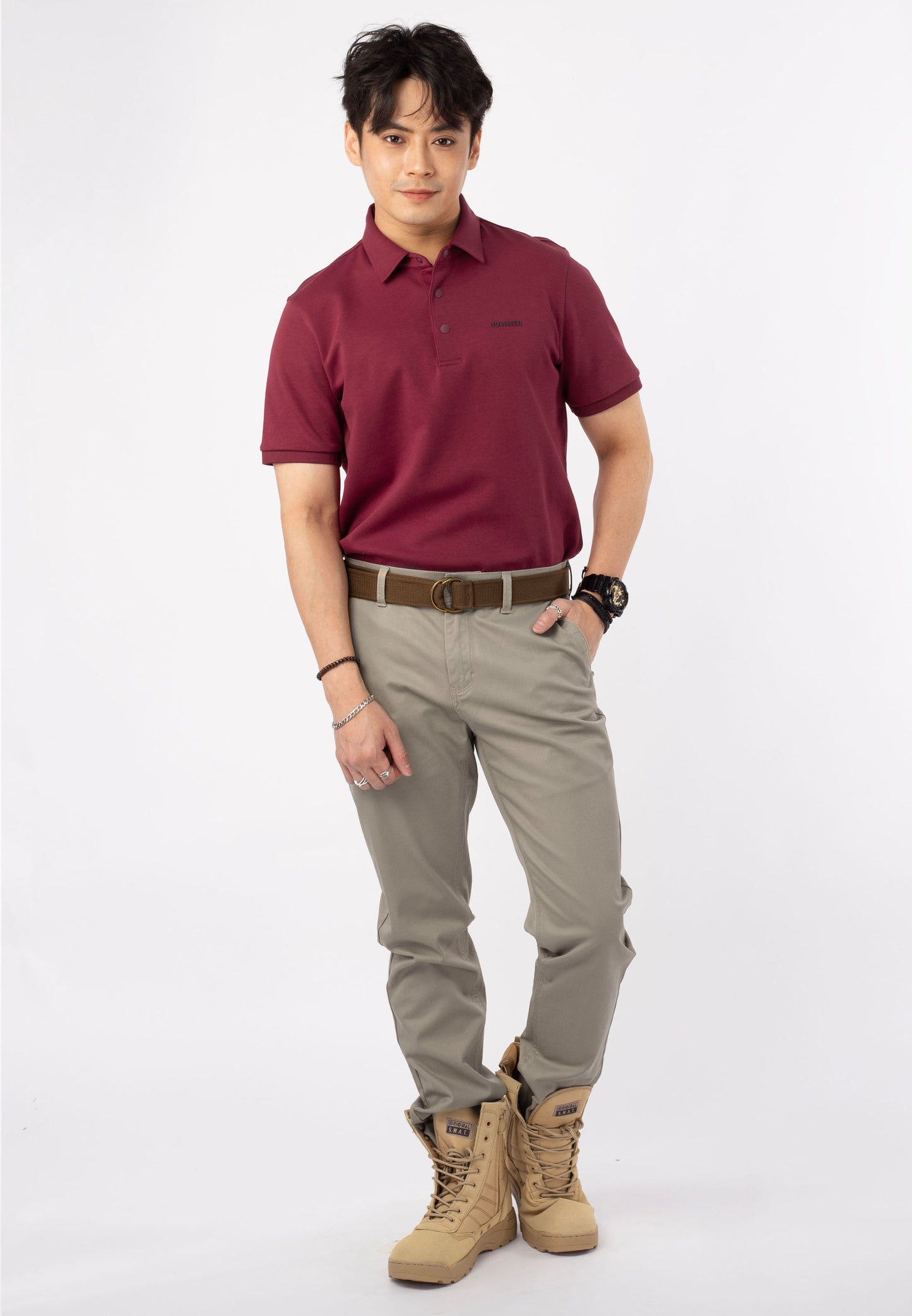 HUMMER SHORT SLEEVE POLO T SHIRT [SLIM FIT] H0030