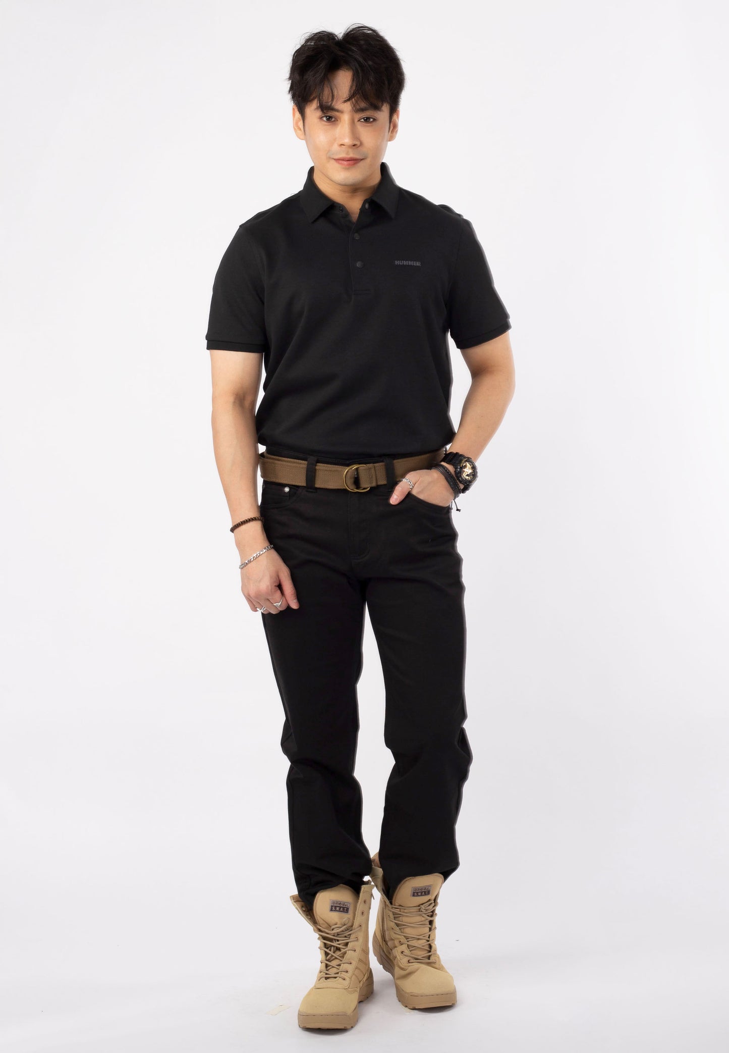HUMMER SHORT SLEEVE POLO T SHIRT [SLIM FIT] H0030
