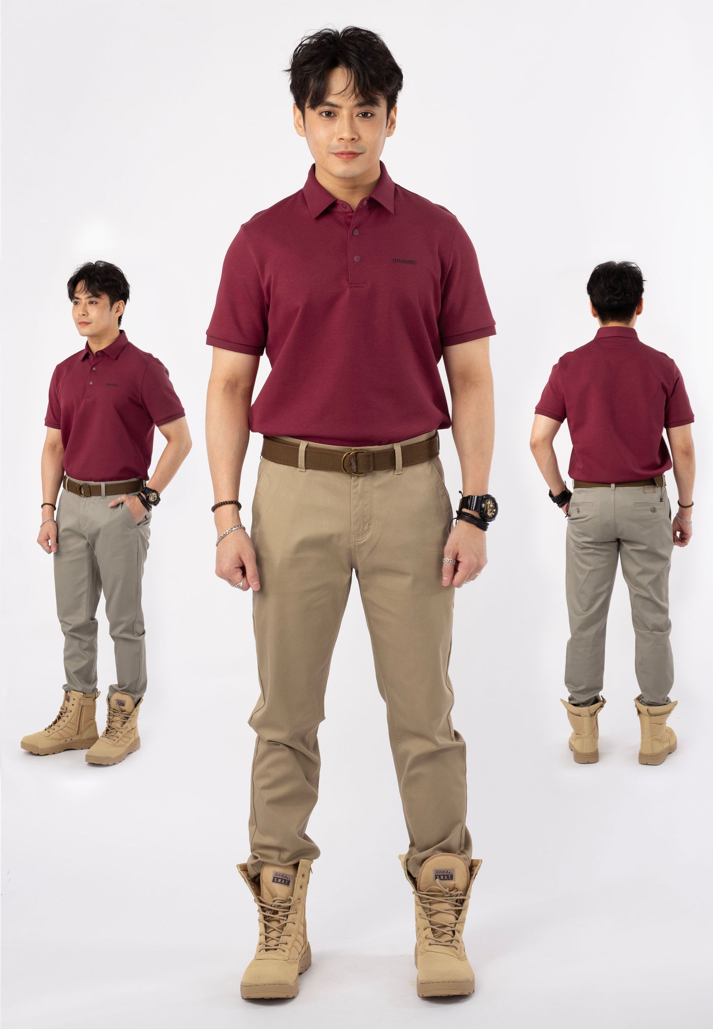 HUMMER SHORT SLEEVE POLO T SHIRT [SLIM FIT] H0030