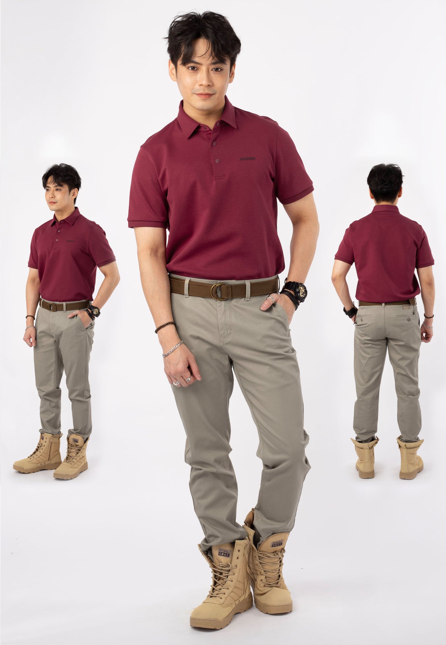 HUMMER SHORT SLEEVE POLO T SHIRT [SLIM FIT] H0030