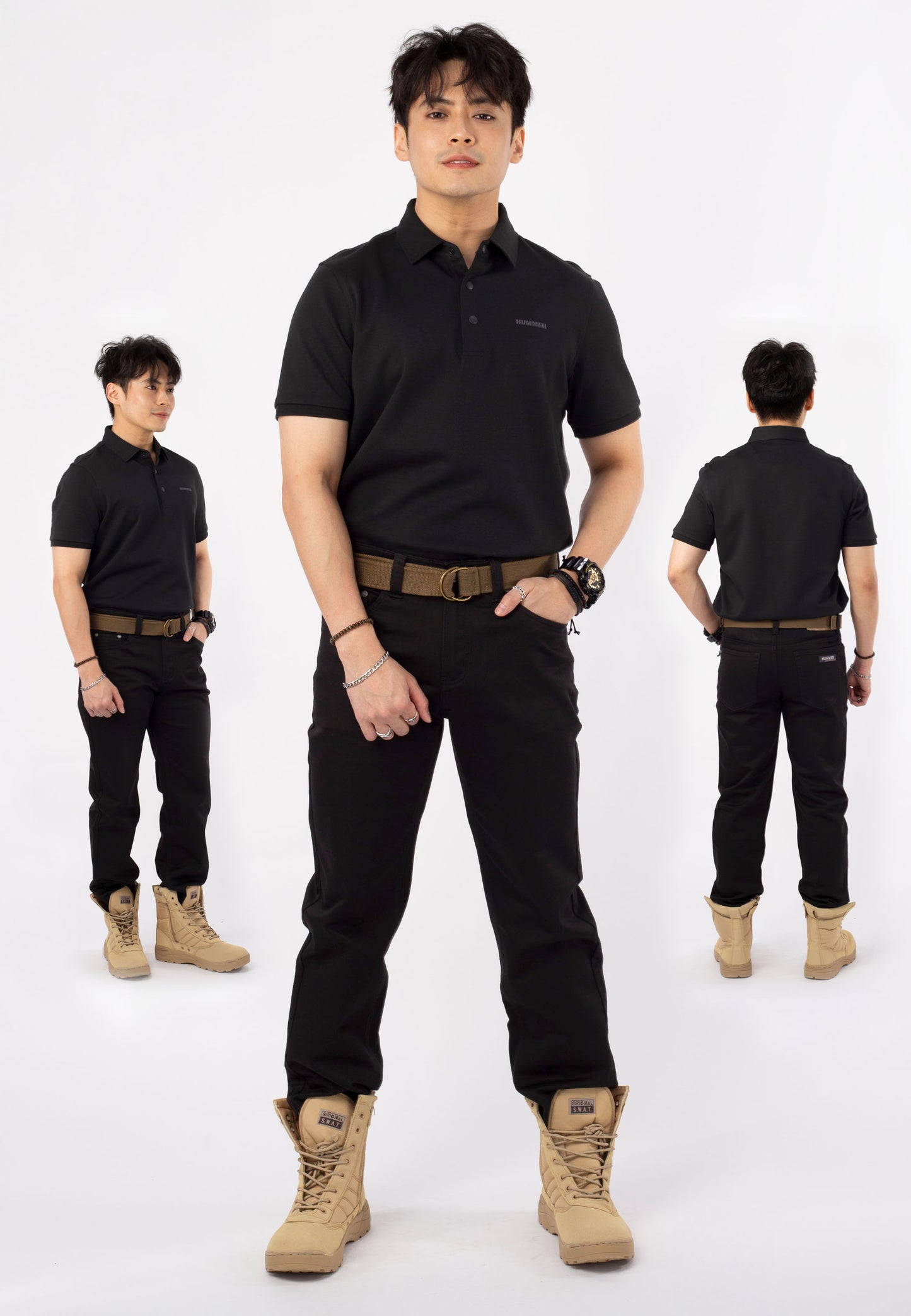 HUMMER SHORT SLEEVE POLO T SHIRT [SLIM FIT] H0030