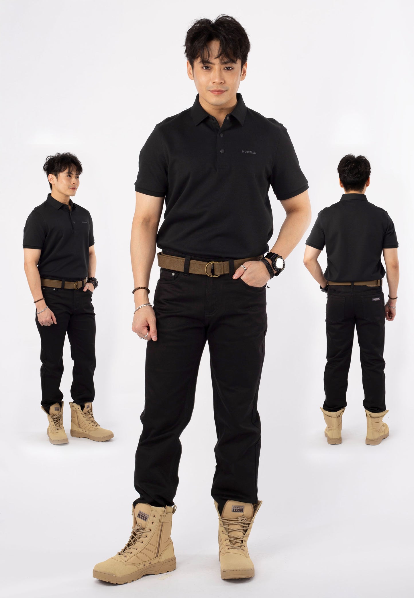 HUMMER SHORT SLEEVE POLO T SHIRT [SLIM FIT] H0030