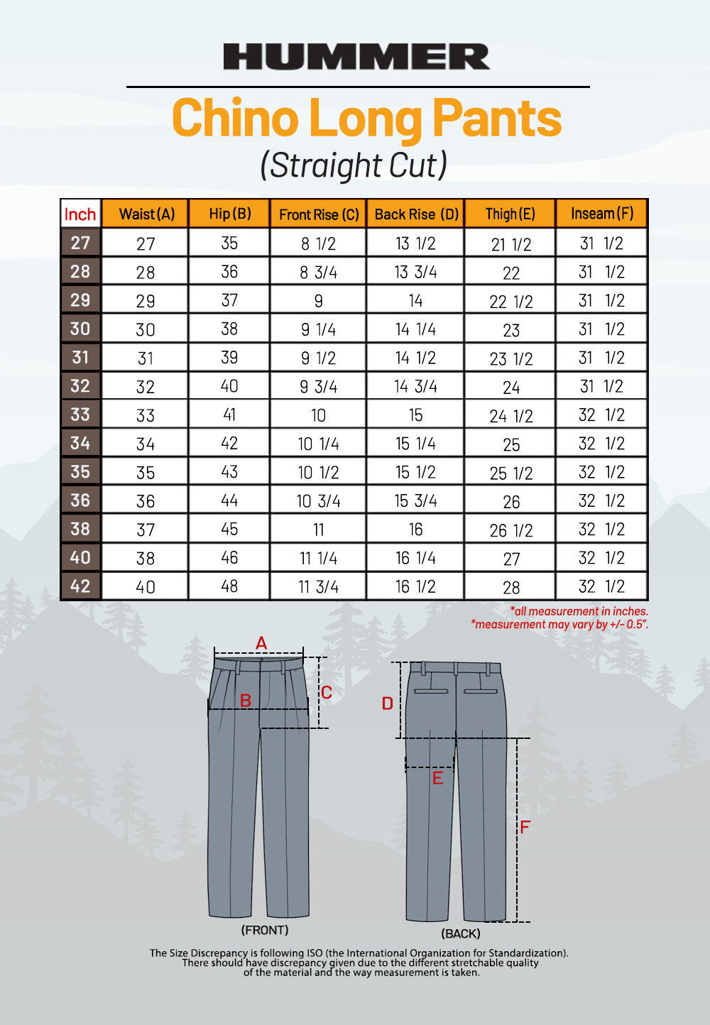 HUMMER CHINO LONG PANTS [SLIM FIT] H0020