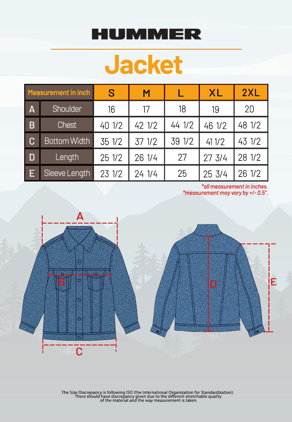 HUMMER LONG SLEEVE DENIM JACKET H0018