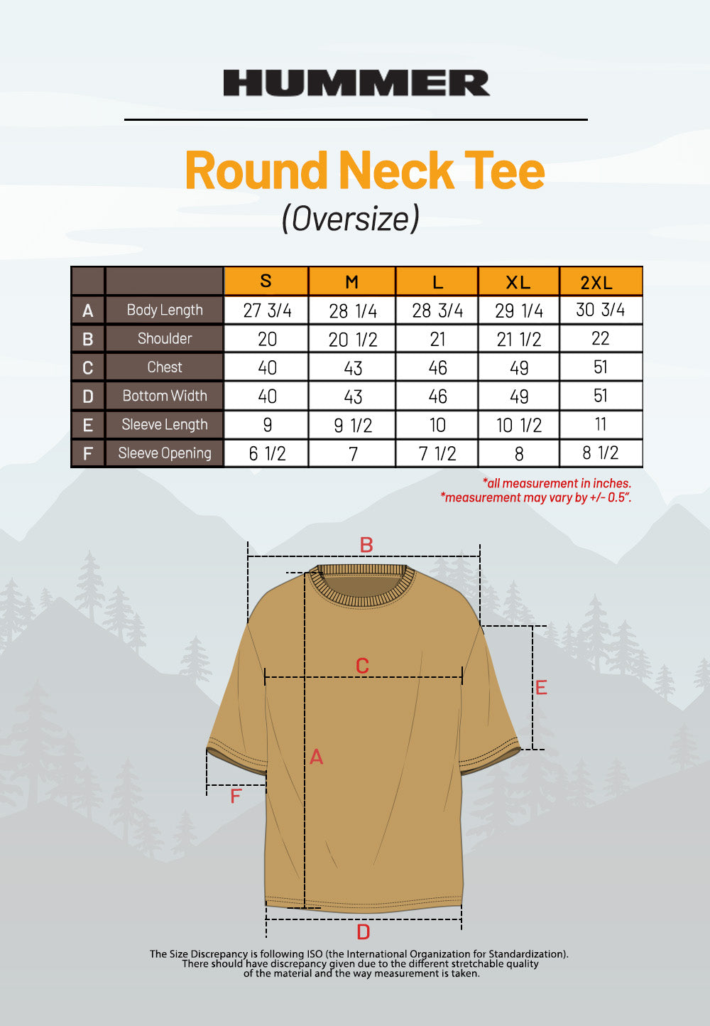 HUMMER SHORT SLEEVE ROUND NECK T SHIRT [OVERSIZE] H0025