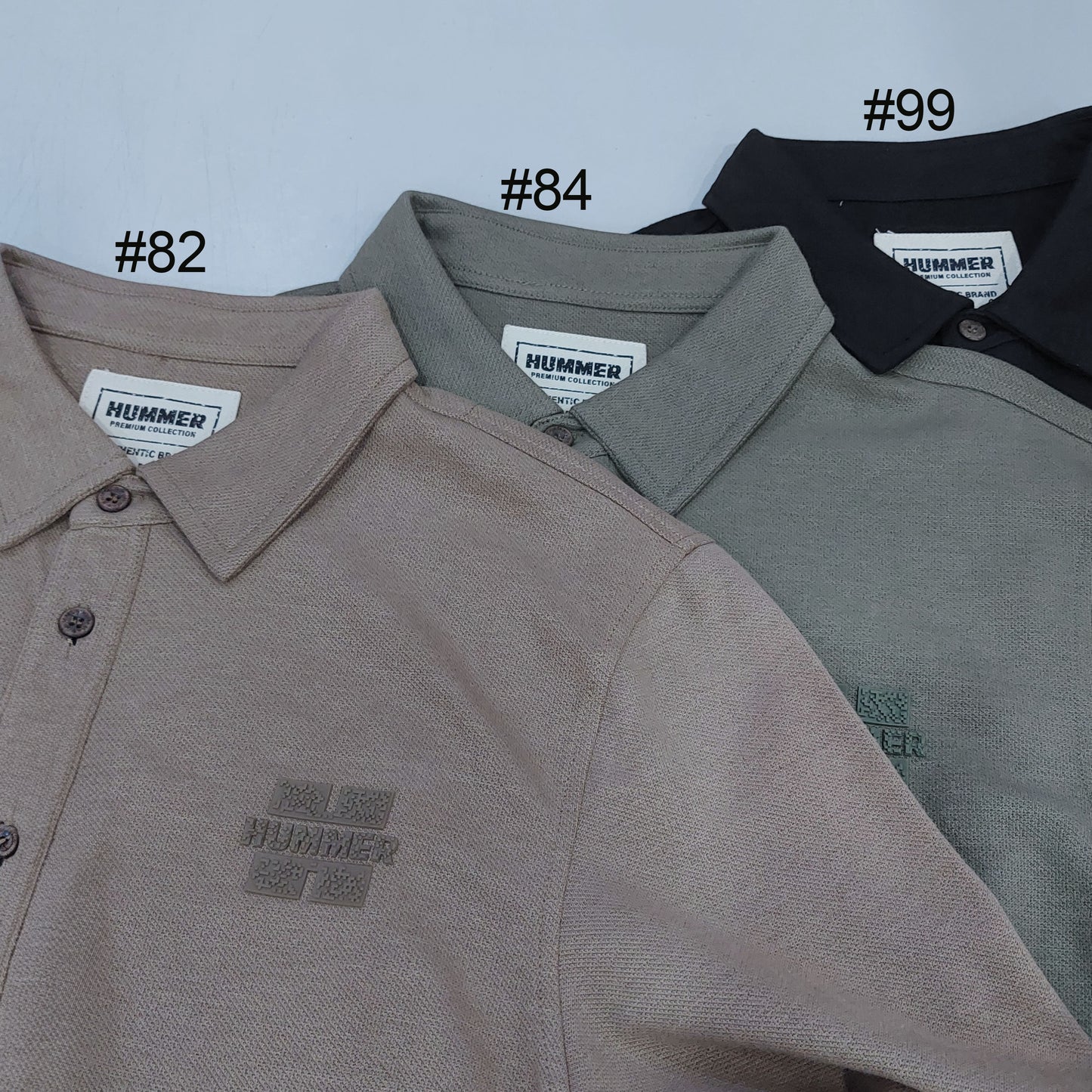 HUMMER MENS LONG SLEEVE POLO T SHIRT [FREE CUT] H0073