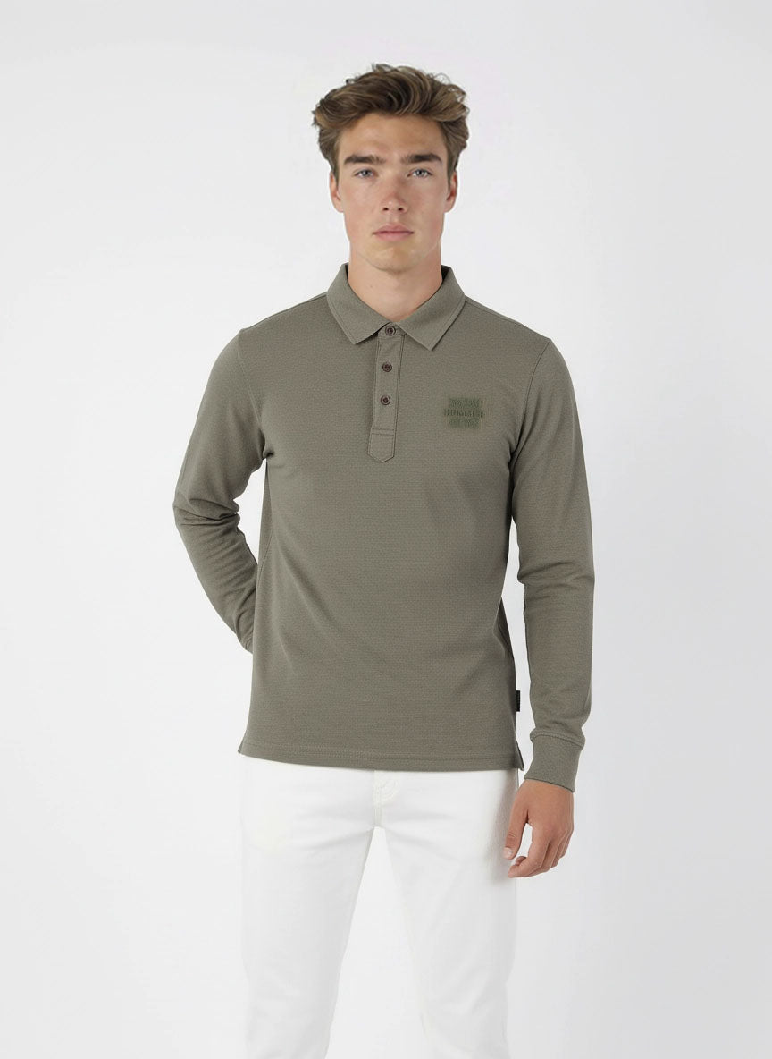 HUMMER MENS LONG SLEEVE POLO T SHIRT [FREE CUT] H0073