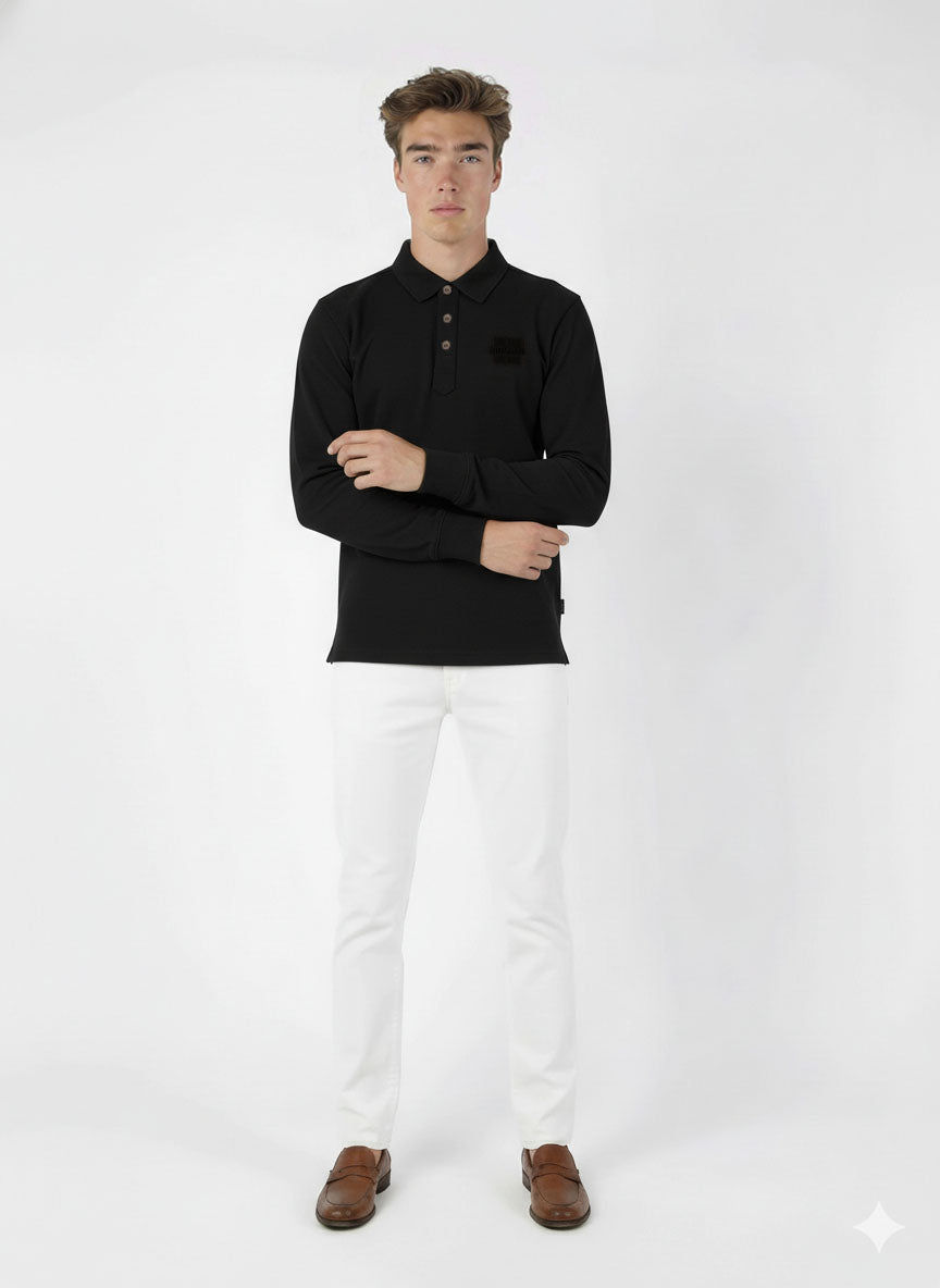 HUMMER MENS LONG SLEEVE POLO T SHIRT [FREE CUT] H0073