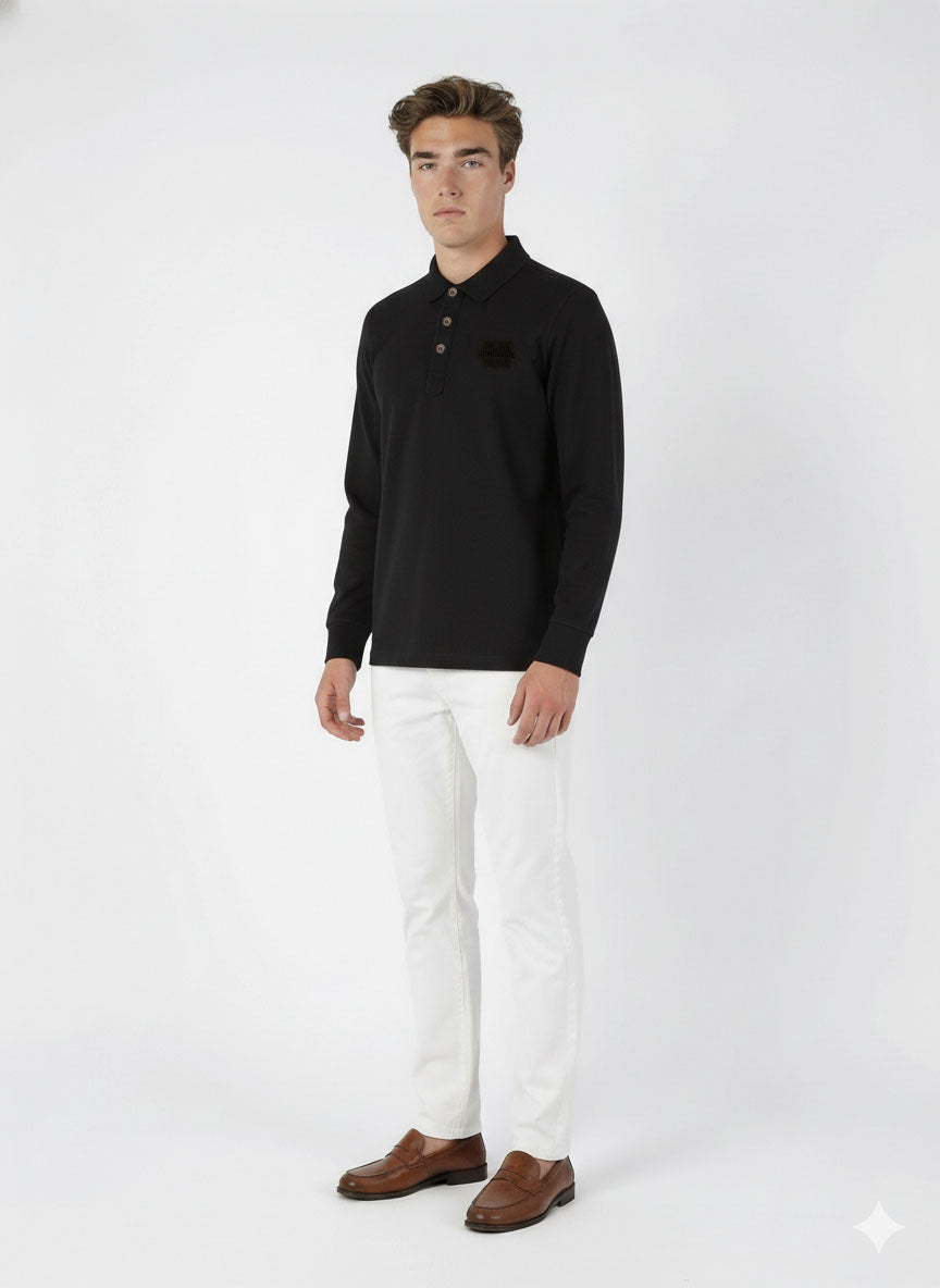 HUMMER MENS LONG SLEEVE POLO T SHIRT [FREE CUT] H0073