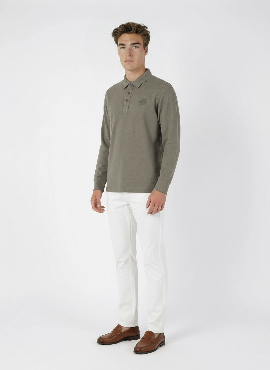 HUMMER MENS LONG SLEEVE POLO T SHIRT [FREE CUT] H0073