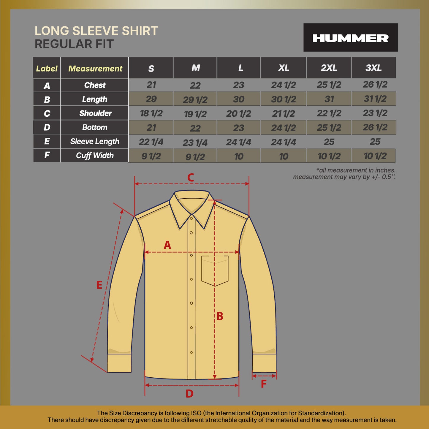 HUMMER MENS CASUAL OUTDOOR LONG SLEEVE SHIRT [REGULAR FIT] H0100
