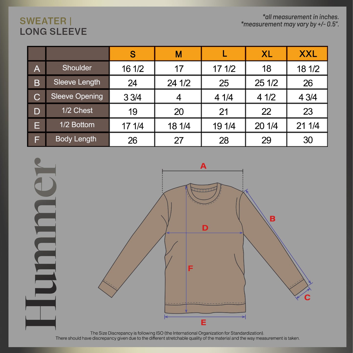 HUMMER MENS LONG SLEEVE SWEATER H0083