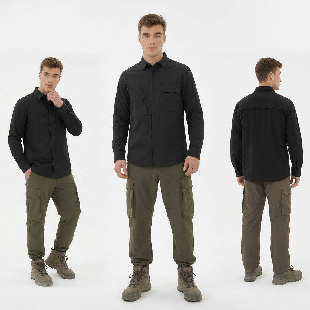 HUMMER MENS CASUAL OUTDOOR LONG SLEEVE SHIRT [REGULAR FIT] H0100