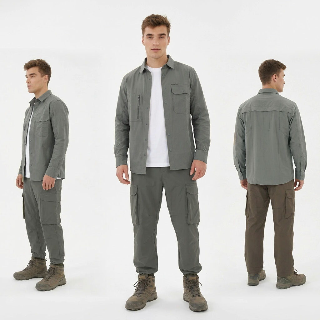 HUMMER MENS CASUAL OUTDOOR LONG SLEEVE SHIRT [REGULAR FIT] H0100