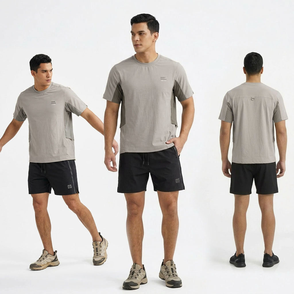 HUMMER MENS CASUAL OUTDOOR SHORT SLEEVE ROUNDNECK T SHIRT [OVERSIZE] H0109