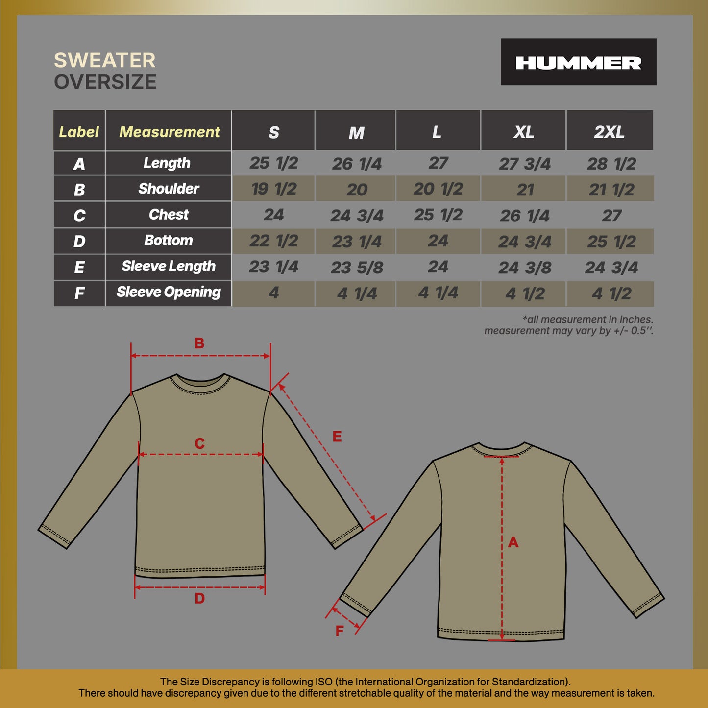 HUMMER MENS CASUAL OUTDOOR LONG SLEEVE SWEATER [OVERSIZE] H0102