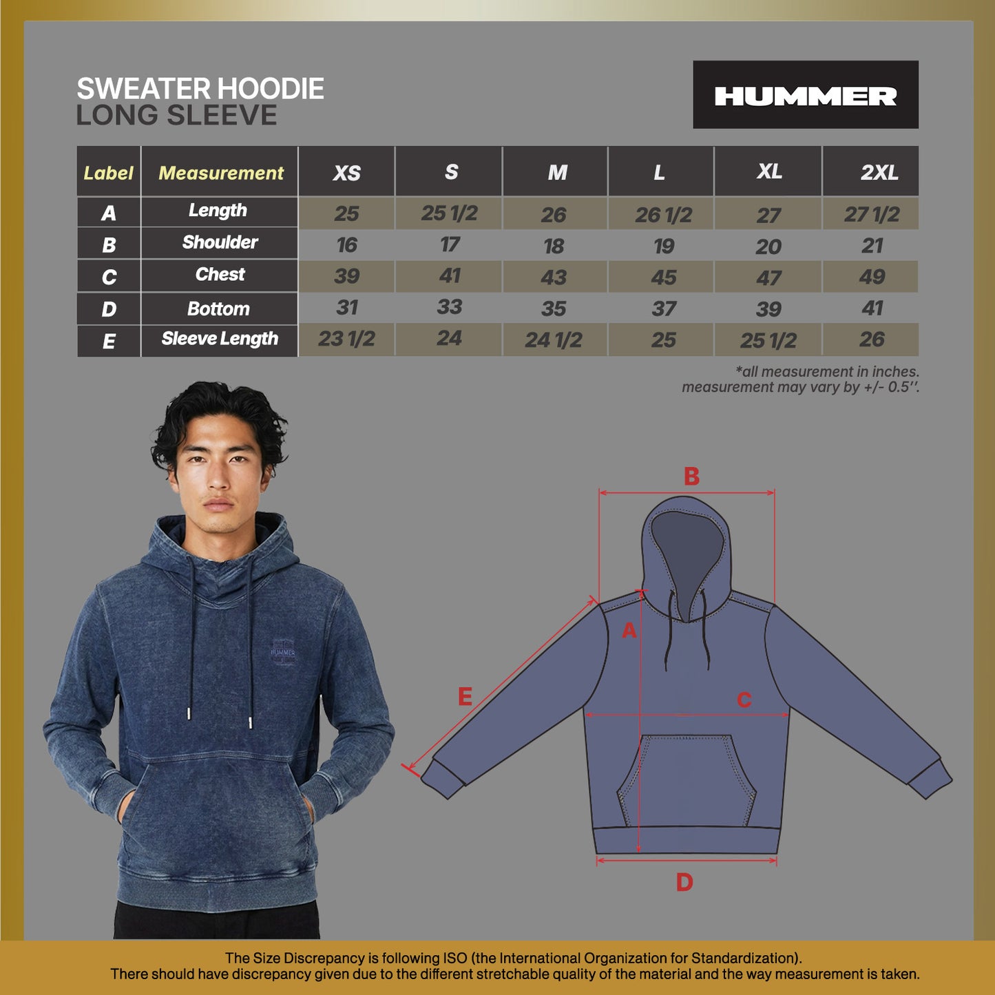 HUMMER MENS LONG SLEEVE HOODED H0082