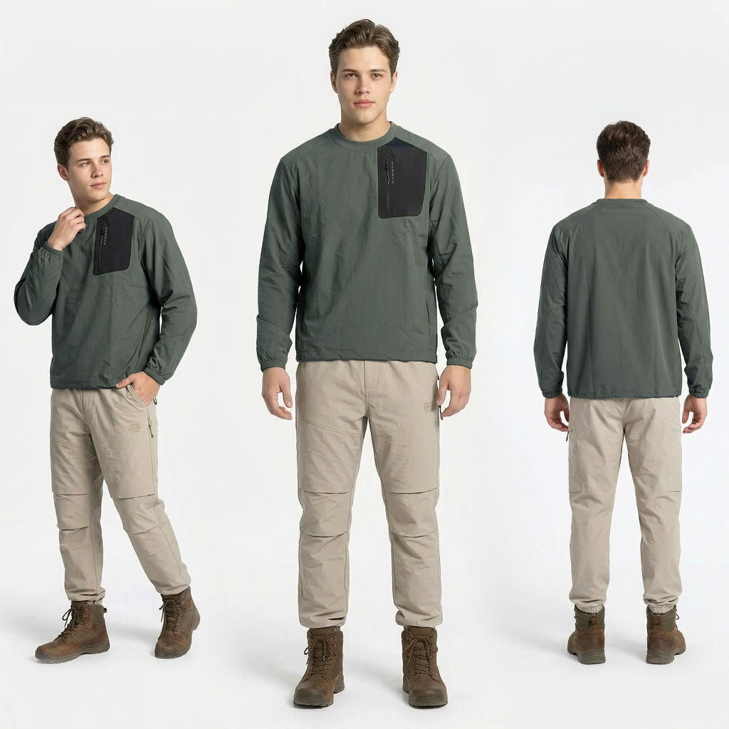 HUMMER MENS CASUAL OUTDOOR LONG SLEEVE SWEATER [OVERSIZE] H0102