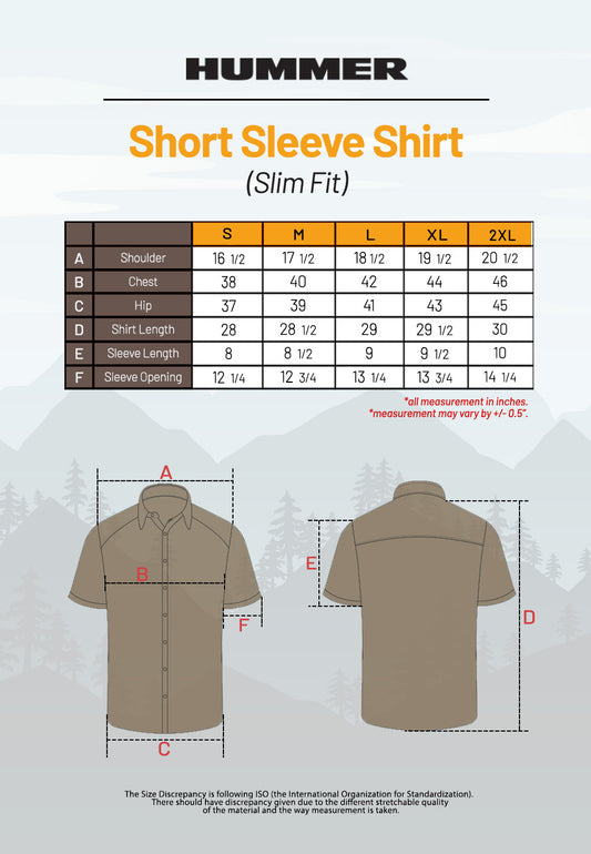 HUMMER MENS SHORT SLEEVE SHIRT [SLIM FIT] H0140