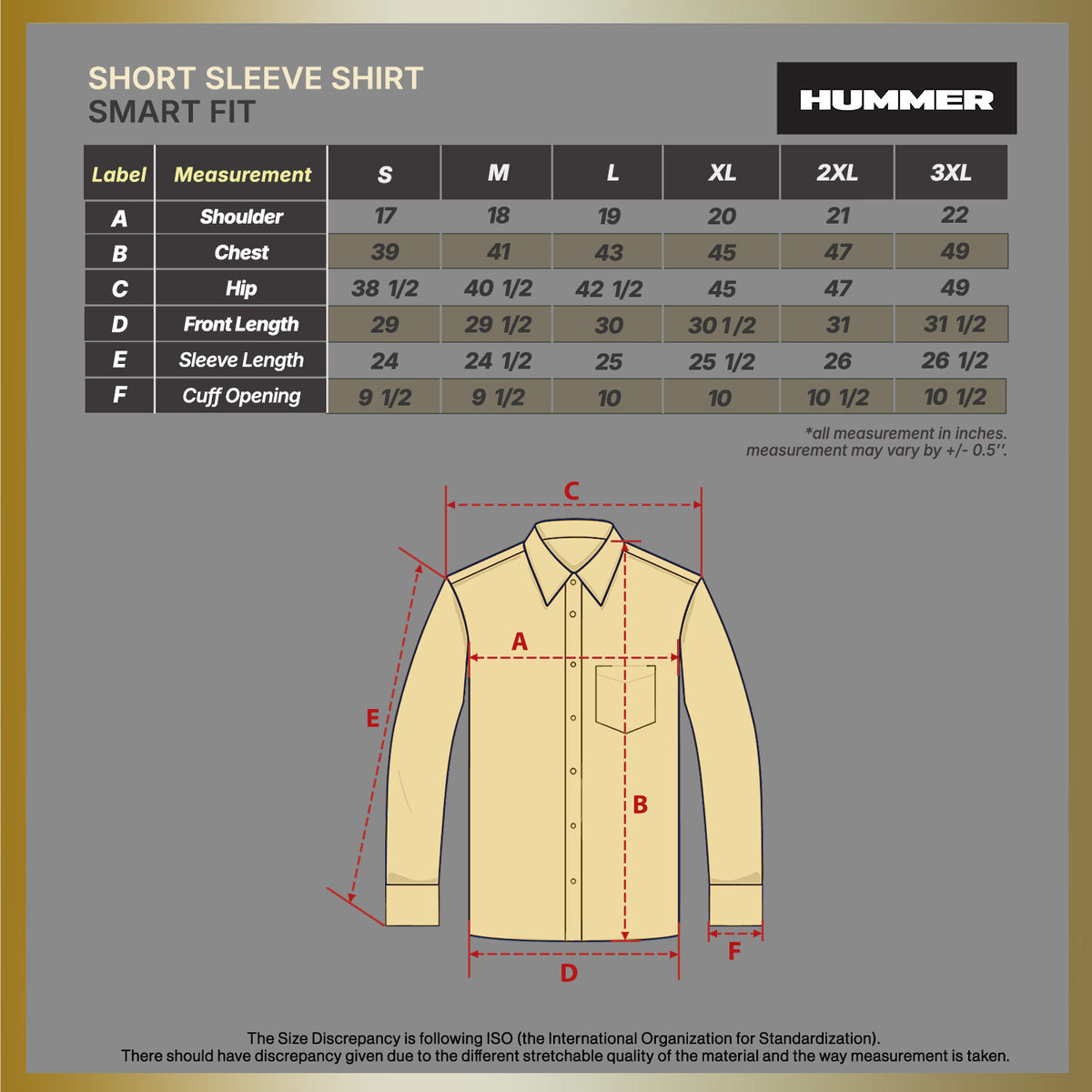HUMMER MENS LONG SLEEVE SHIRT [SMART FIT] H0133