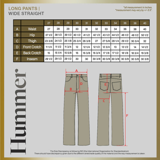 HUMMER MENS JEAN LONG PANTS [WIDE STRAIGHT] H0038