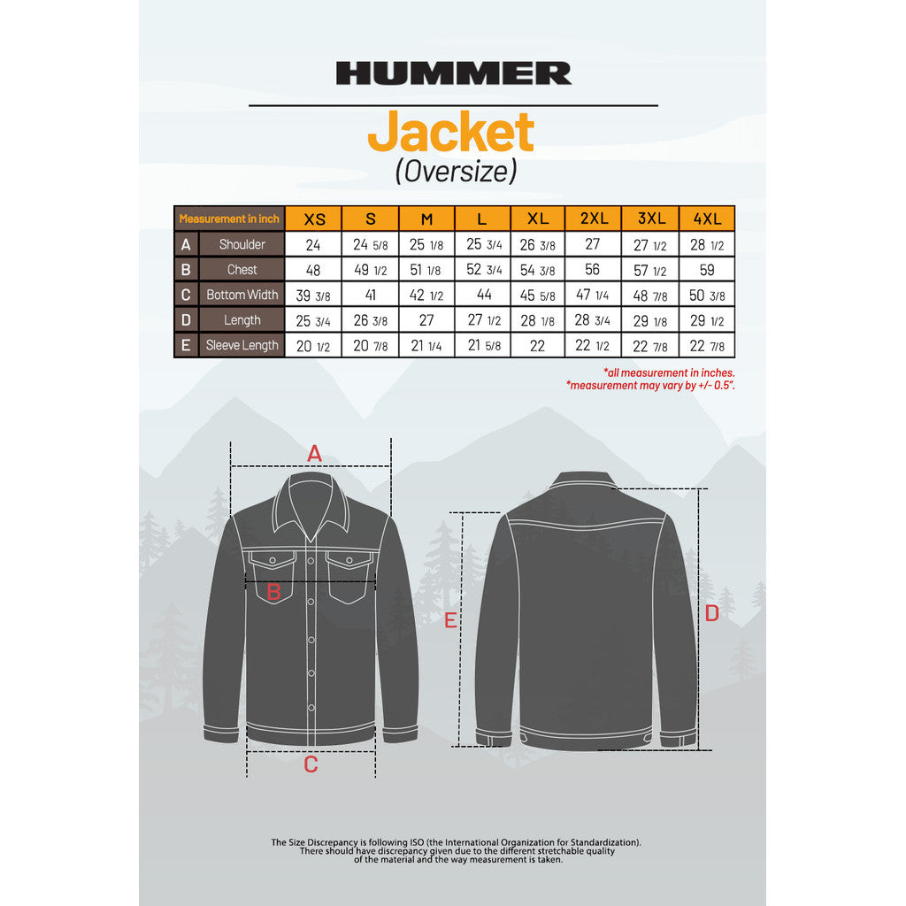 HUMMER MENS JEAN LONG SLEEVE JACKET [OVERSIZE] H0068