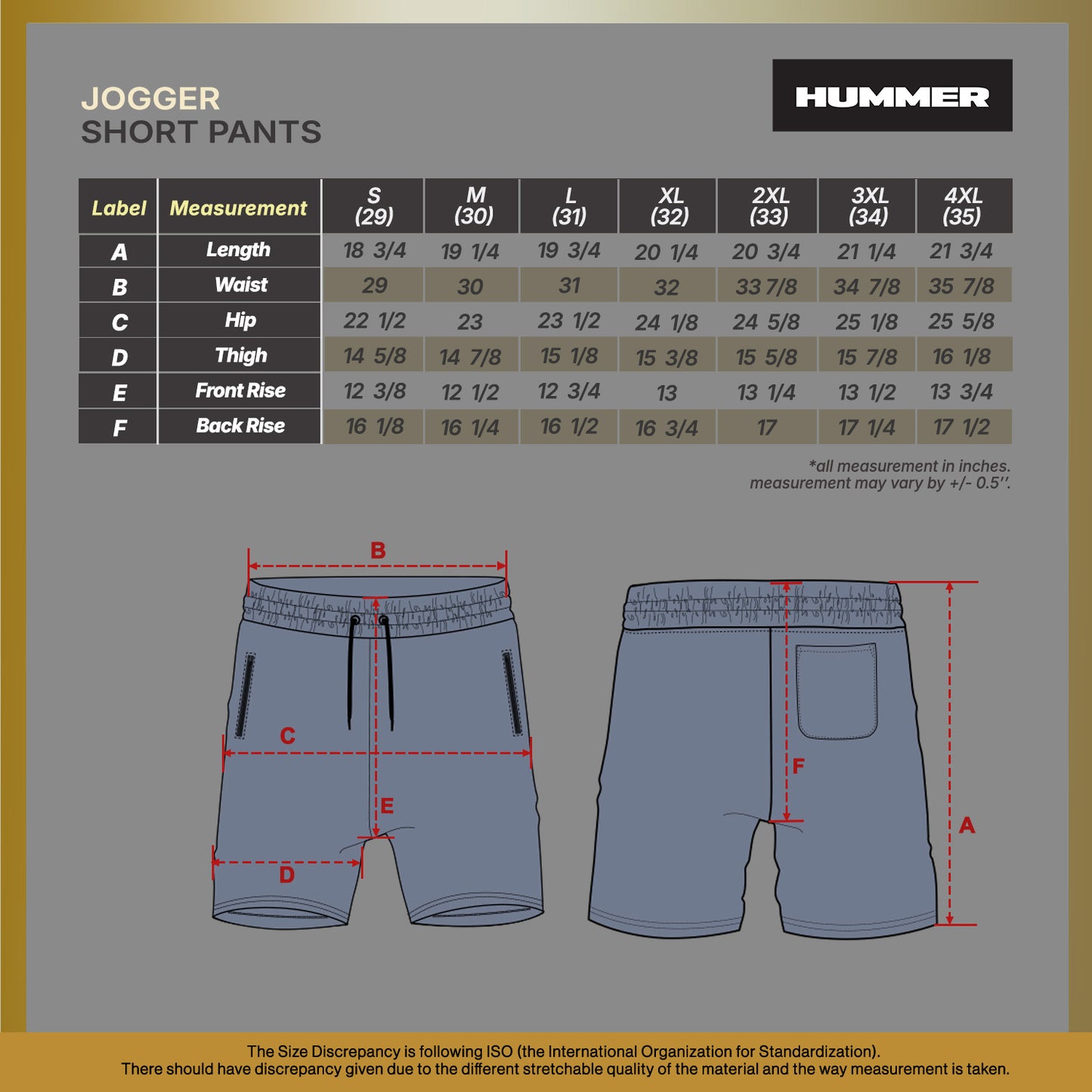 HUMMER MENS SHORT PANTS JOGGER [REGULAR FIT] H0114