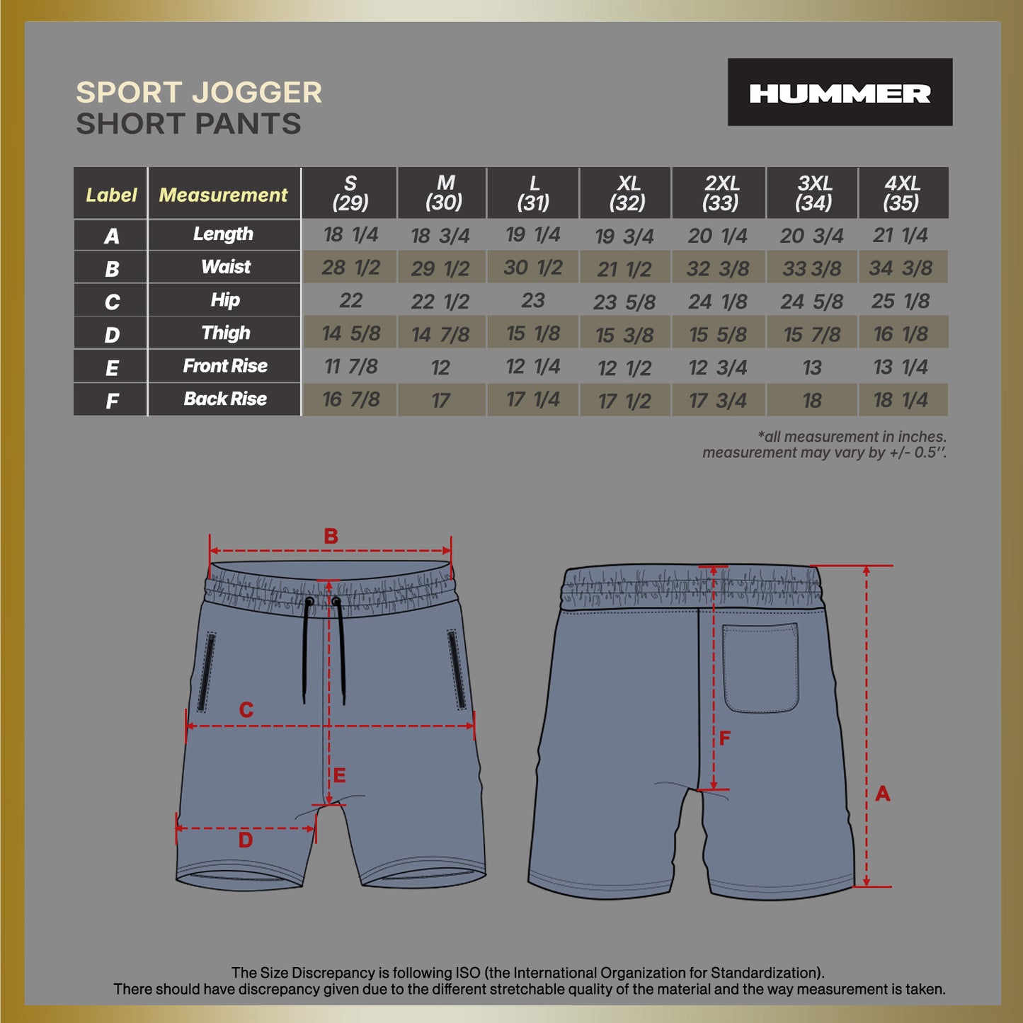 HUMMER MENS SHORT PANTS JOGGER [REGULAR FIT] H0113