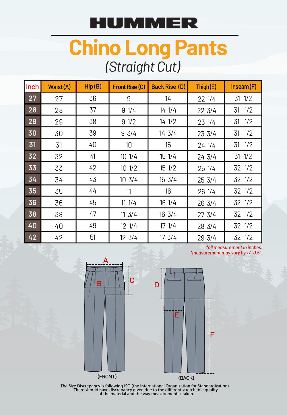HUMMER CHINO LONG PANTS [STRAIGHT CUT] H0021