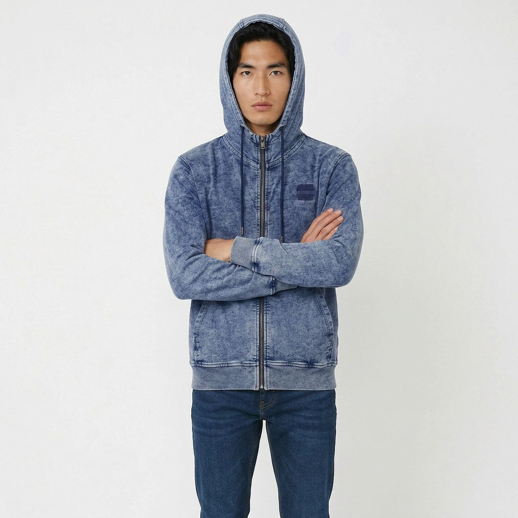HUMMER MENS JEAN LONG SLEEVE HOODED JACKET H0028