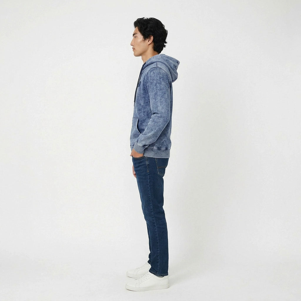 HUMMER MENS JEAN LONG SLEEVE HOODED JACKET H0028