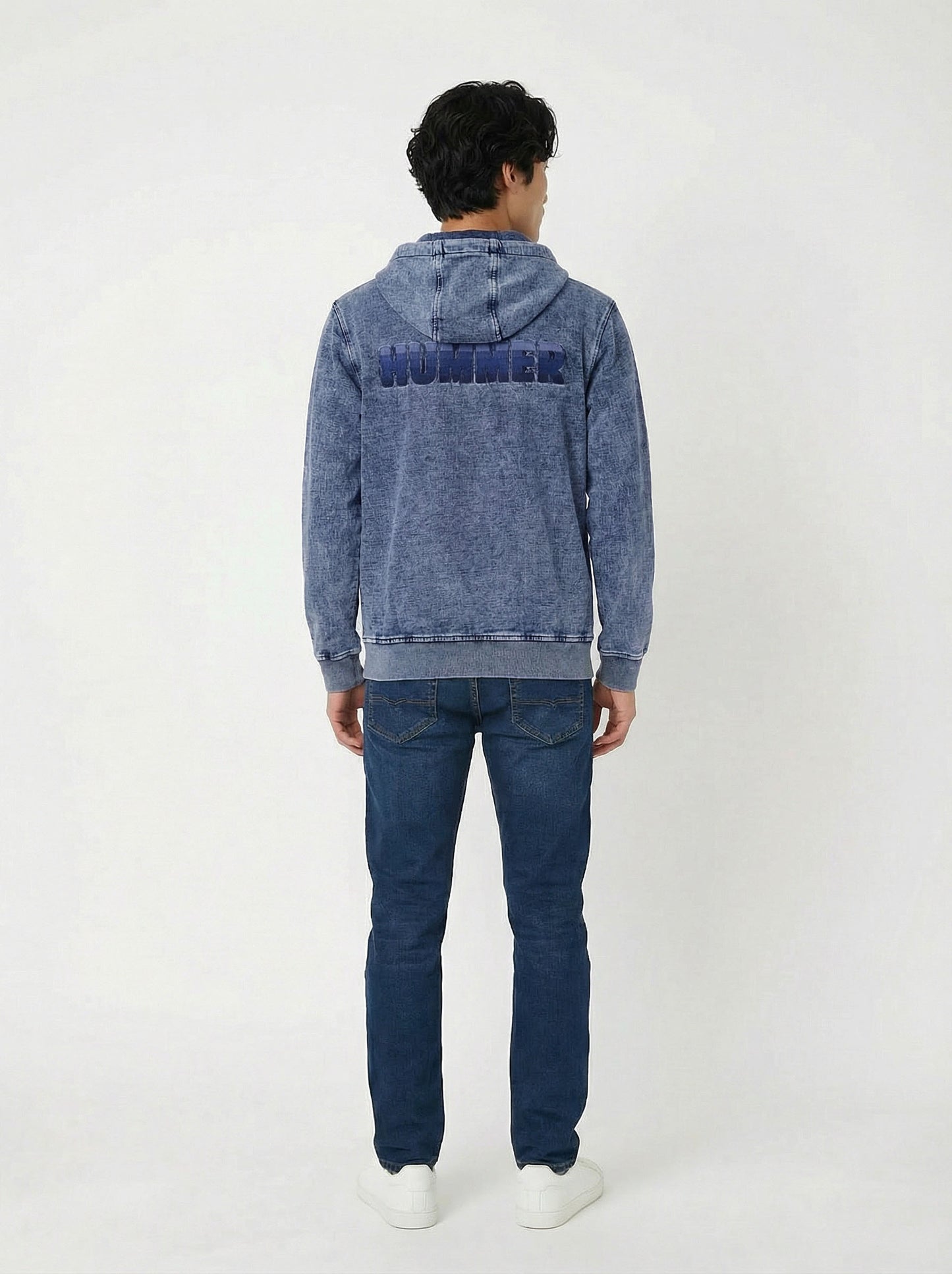 HUMMER MENS JEAN LONG SLEEVE HOODED JACKET H0028