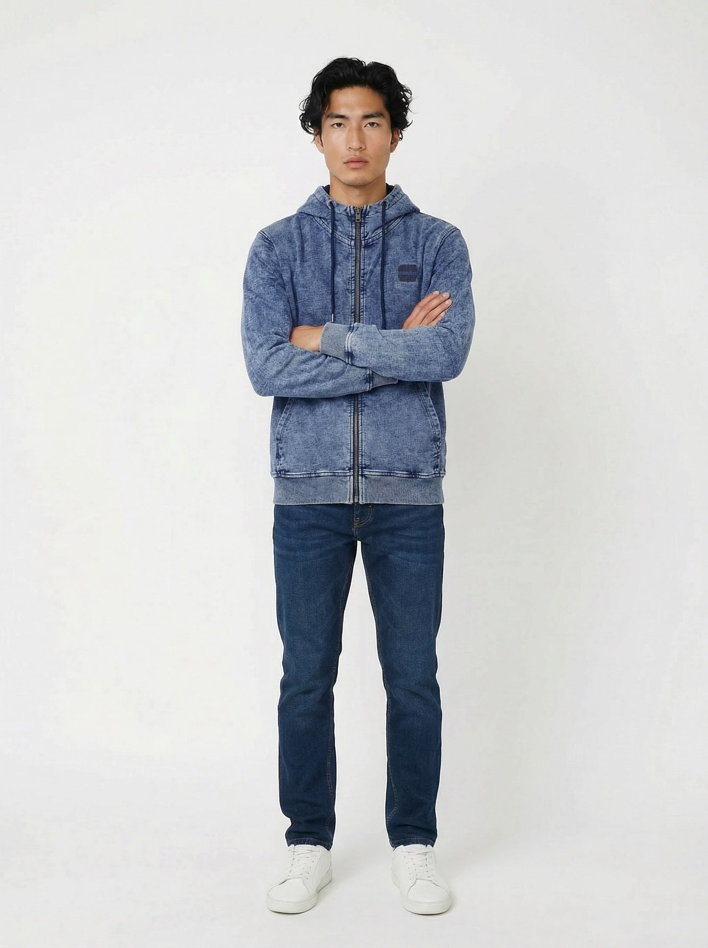 HUMMER MENS JEAN LONG SLEEVE HOODED JACKET H0028