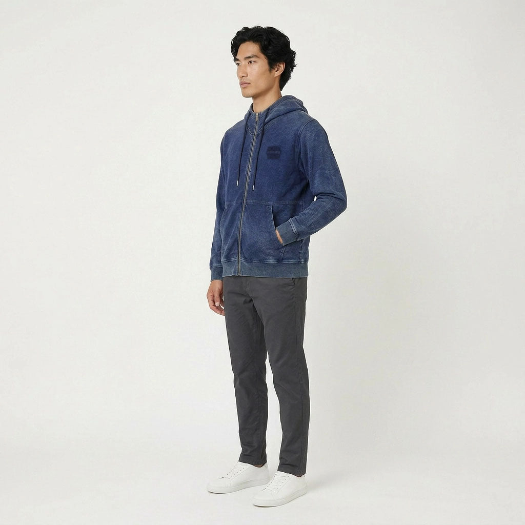 HUMMER MENS JEAN LONG SLEEVE HOODED JACKET H0028