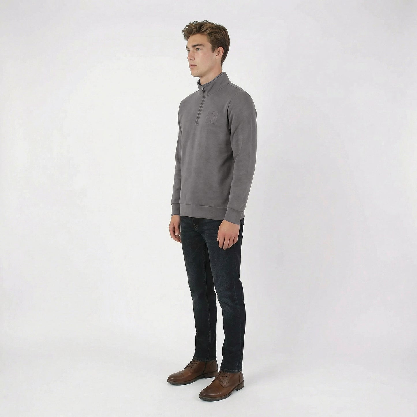 HUMMER MENS LONG SLEEVE QUATER ZIP T SHIRT H0066