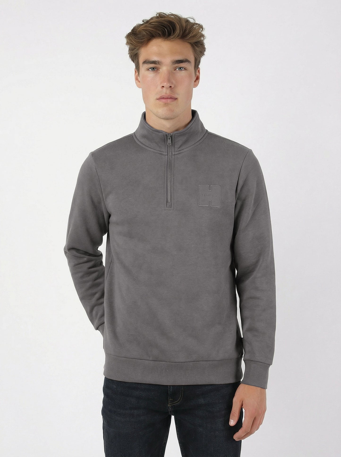HUMMER MENS LONG SLEEVE QUATER ZIP T SHIRT H0066