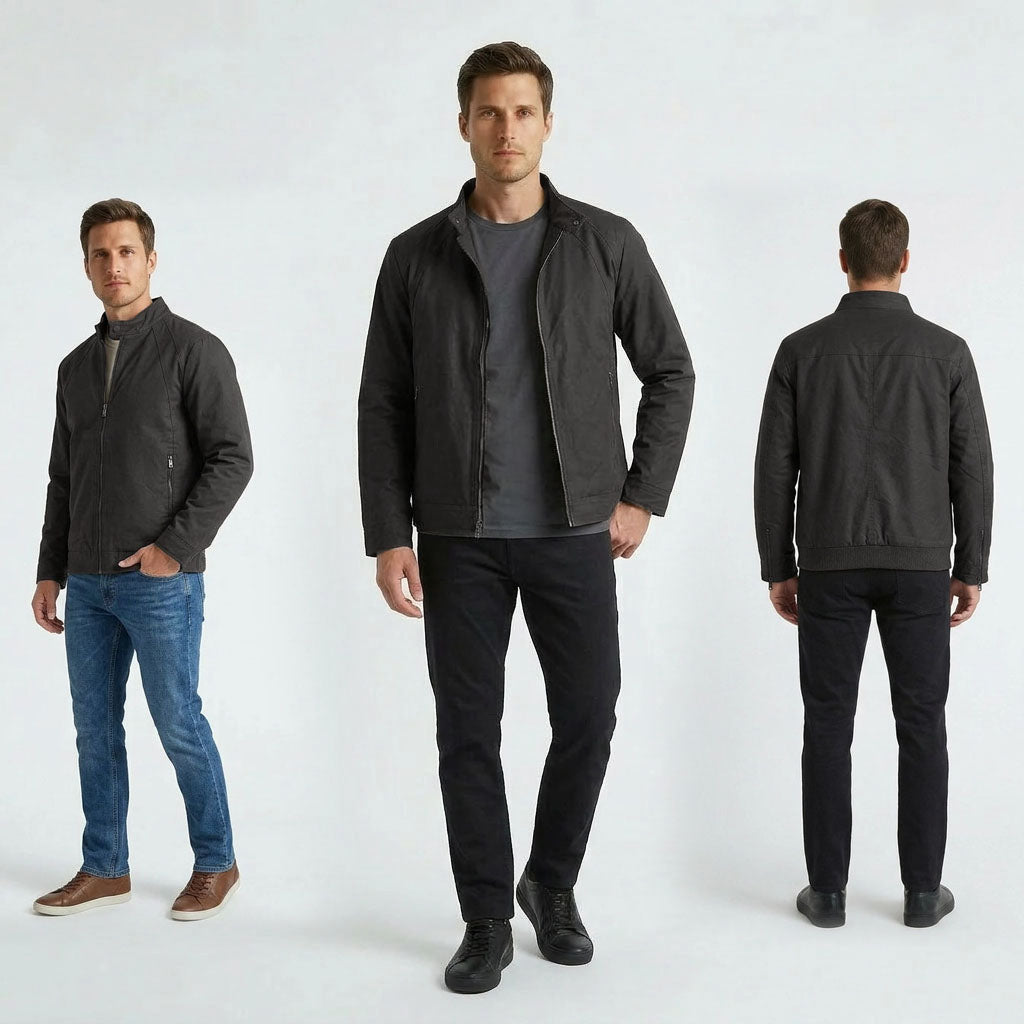 HUMMER MENS PU COATED LONG SLEEVE JACKET H0077