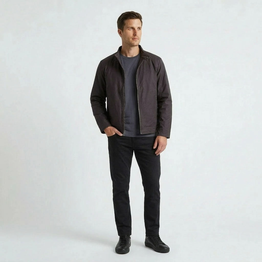 HUMMER MENS PU COATED LONG SLEEVE JACKET H0078