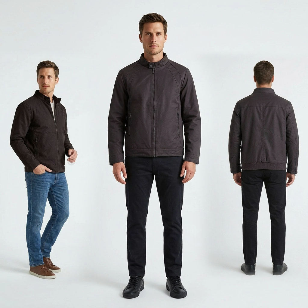 HUMMER MENS PU COATED LONG SLEEVE JACKET H0078