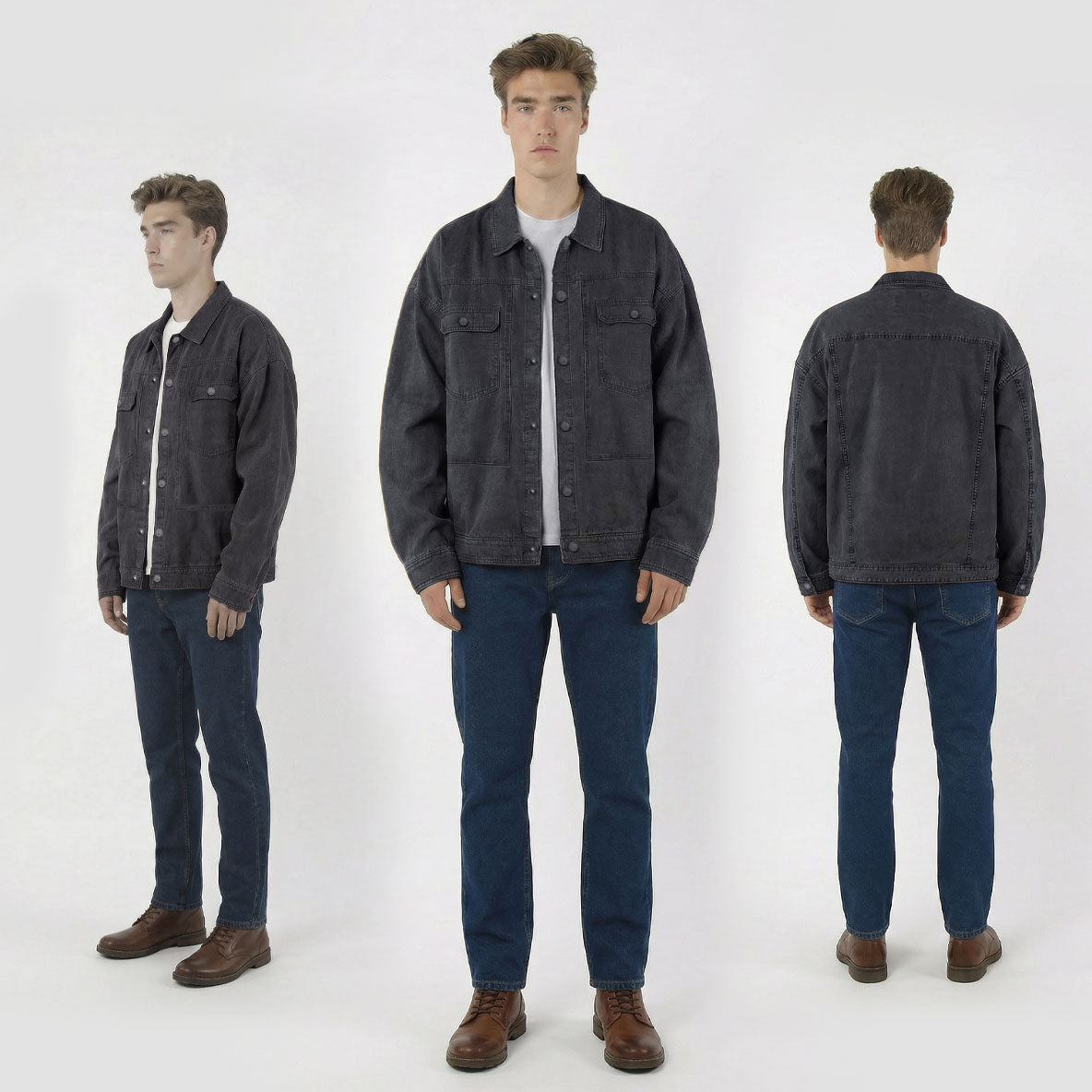 HUMMER MENS JEAN LONG SLEEVE JACKET [OVERSIZE] H0068