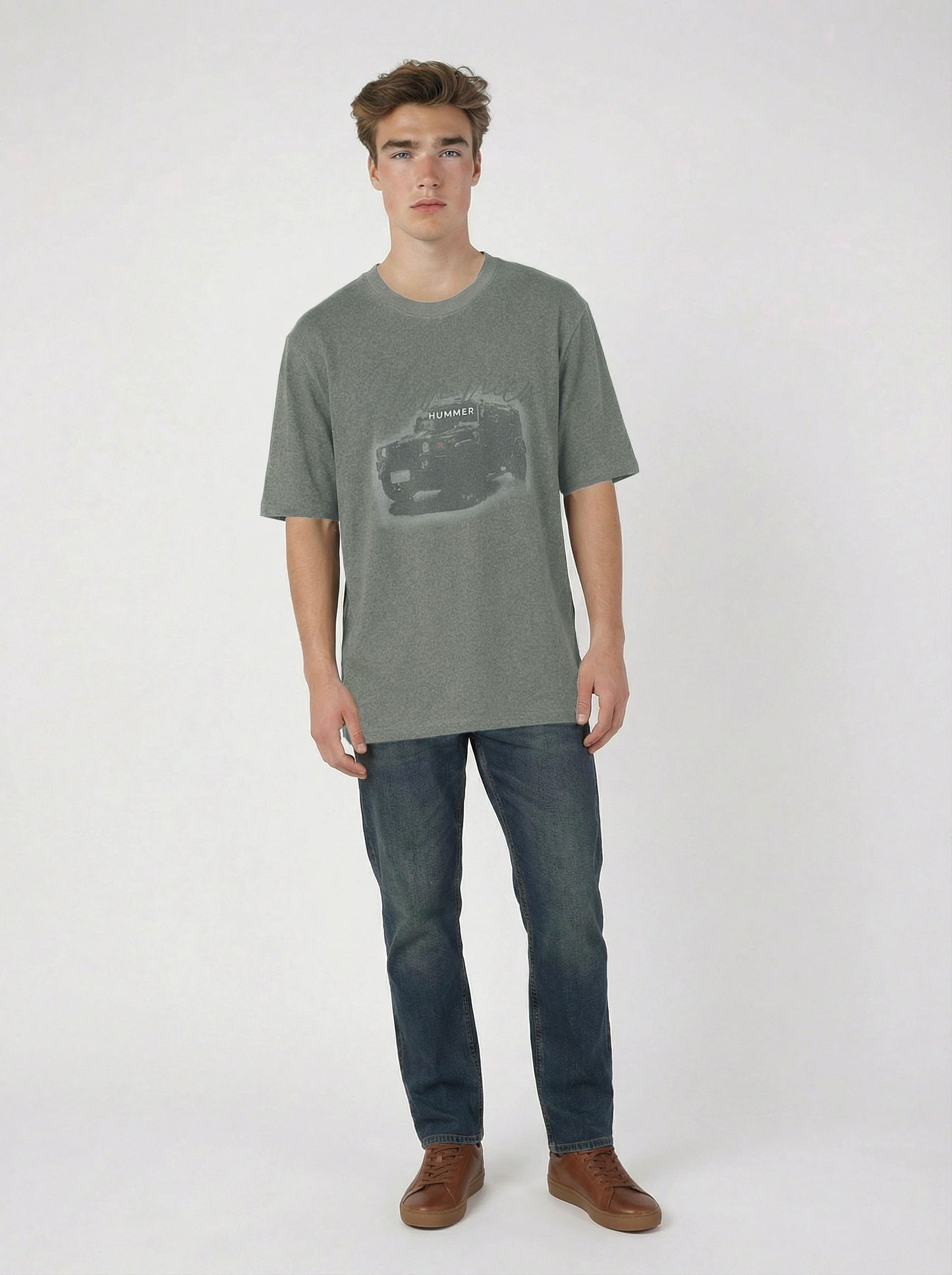 HUMMER MENS SHORT SLEEVE ROUND NECK T SHIRT [OVERSIZE] H0026