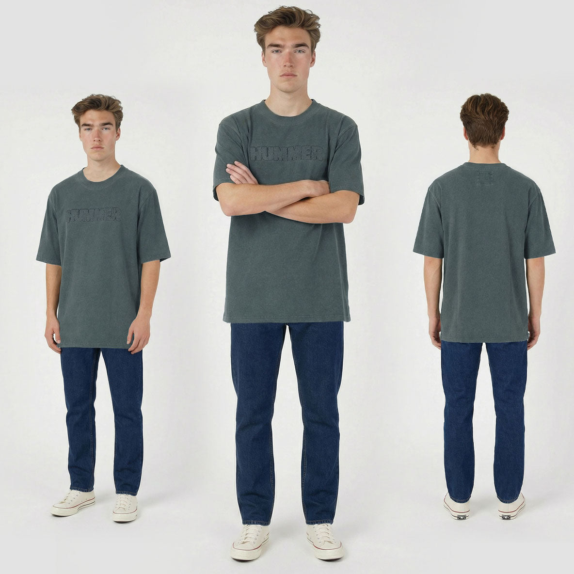 HUMMER MENS SHORT SLEEVE ROUND NECK T SHIRT [OVERSIZE] H0026
