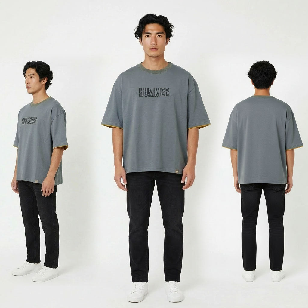 HUMMER MENS SHORT SLEEVE ROUNDNECK T SHIRT [OVERSIZE] H0069