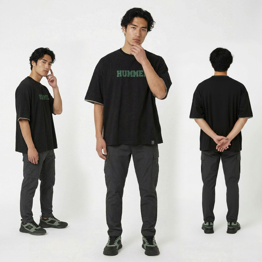HUMMER MENS SHORT SLEEVE ROUNDNECK T SHIRT [OVERSIZE] H0069