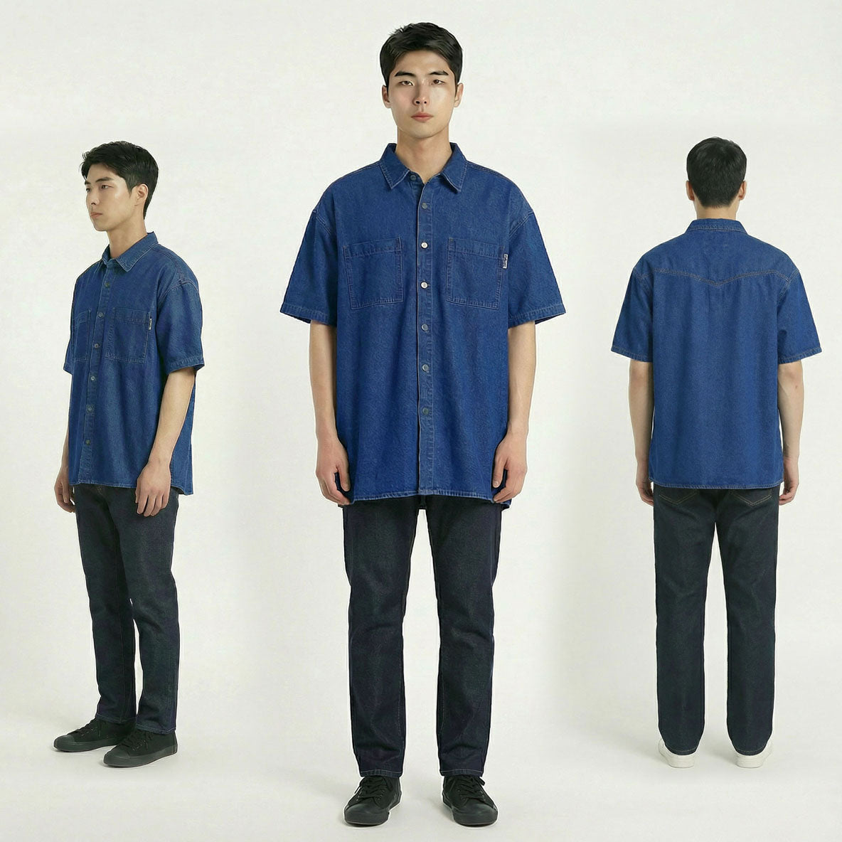 HUMMER MENS JEAN SHORT SLEEVE SHIRT [OVERSIZE] H0046